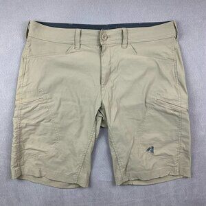 Eddie Bauer First Ascent Mens Shorts 38 Beige Cargo Guide Pro Nylon Spandex